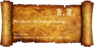 Miskov Mirandolina névjegykártya
